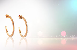 CZ Studded Hoop Earrings