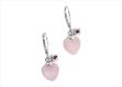 Lever Back Pink Heart Gemstone Earrings