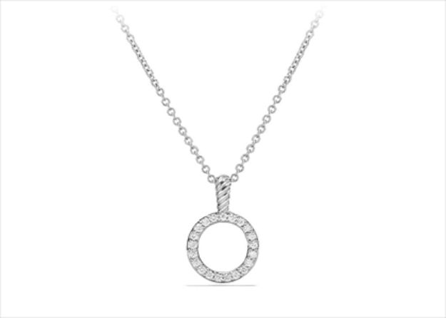 Rhodium Plated Halo Circle Pendant