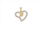 Gold Plated CZ Studded Numeric Heart Shape Pendant
