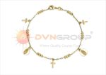 Gold Plated Virgin Mary Cross Charm Bracelet