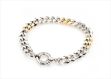 Two Tone Plated Mens Hip Hop Curb Bracelet