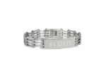 Rhodium Plated Dad ID Bracelet