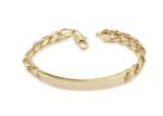 Gold Plated Mens ID Curb Bracelet