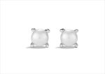 Silver Plated CZ Studded Pearl Set Stud Earring