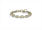 Two Tone Plated Twisted Link Chain Bracelet