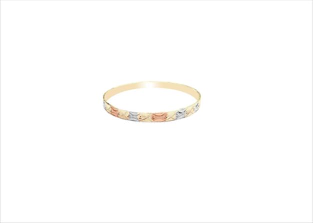 Tri Tone Plated | Flat Bangles