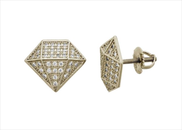 Hip Hop Full Iced Out CZ Simulated Diamond Earrings