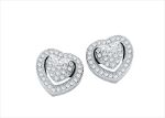 Micro Pave Cubic Zirconia Heart Stud Earrings