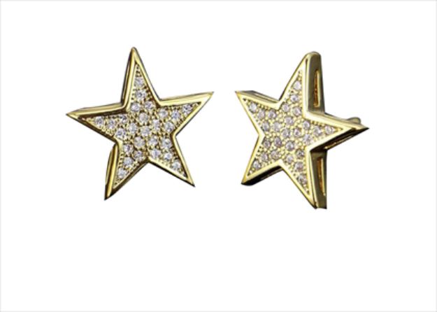 Hip Hop Iced Out Star Earrings