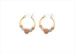 Three Tone Plated Numerical Hoop Earring