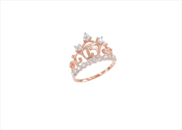 CZ Studded Numerical Crown Ring