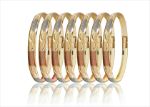 Three Tone Plated Lock Bangle