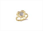 Double Dolphin Ladies Heart Ring