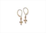 Gold Plated Religious Cross Earrings