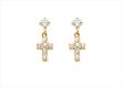 Religious Cross Dangle Stud Earring