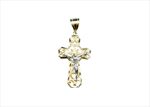 Two Tone Plated Filigree Crucifix Cross Pendant
