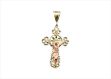 Two Tone Plated Filigree Crucifix Cross Pendant