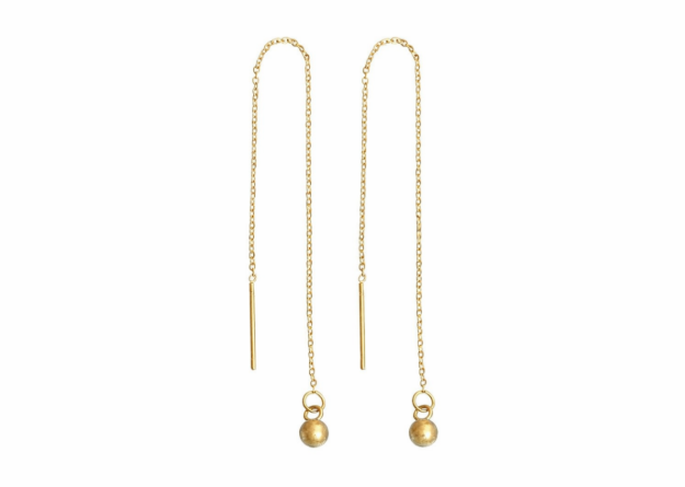 Gold plated ball drop earrings