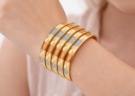 three tone plated lock bangle