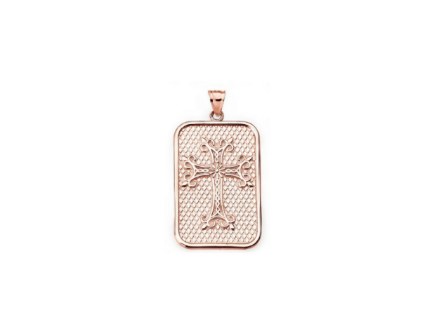 Rose Gold Plated Cross Medallion Pendant