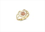 Two Tone Plated Filigree Flower Ring
