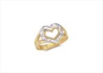 Two Tone Plated Filigree Heart Ring
