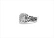 Rhodium Plated Micro Pave Twisted Mens Ring