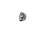 Rhodium Plated Long Hair Vampire Skull Mens Ring
