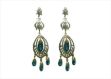 Gold Plated CZ Studded Gemstone Chandelier Drop Earring