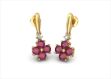 Gold Plated CZ Studded Gemstone Earring