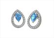 Silver Plated CZ Studded Gemstone Stud Earring
