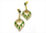 Gold Plated CZ Studded Long Dangle Earring