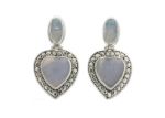 Rhodium Plated Heart Shape Gemstone Earring