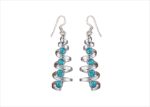 Rhodium Plated Gemstone Twisted Long Dangle Earring