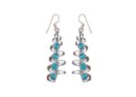 Rhodium Plated Gemstone Twisted Long Dangle Earring