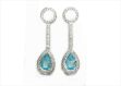 Rhodium Plated CZ Studded Gemstone Drop Earring