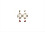 Gold Plated CZ Studded Gemstone Dangle Drop Earring