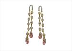 Gold Plated CZ Studded Gemstone Drop Earring