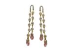 Gold Plated CZ Studded Gemstone Drop Earring