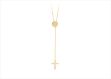 Gold Plated Y Necklace with Cross