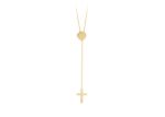 Gold Plated Y Necklace with Cross