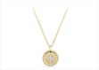 Gold Plated CZ Studded Twisted Round Cross Pendant