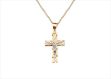 Two Tone Plated Filigree Crucifix Cross Pendant