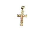 Two Tone Plated Filigree Crucifix Cross Pendant