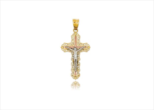 Three Tone Plated | High Polish Cross Pendants