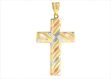Tri Tone Plated | High Polish Cross Pendants