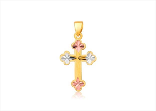 Tri Tone Plated | High Polish Cross Pendants