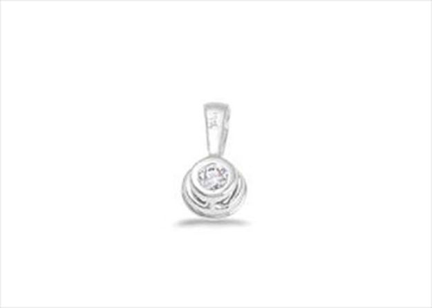 Rhodium Plated | Solitaire Stud Pendants