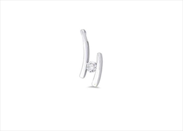 Rhodium Plated | Solitaire Stud Pendants